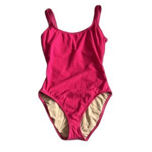 Ralph Lauren Sport Swimsuit Womens 14 One Piece Bathing Hot Pink Vintage USA New